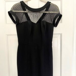 White House Black Market black sheath illusion dress size 2